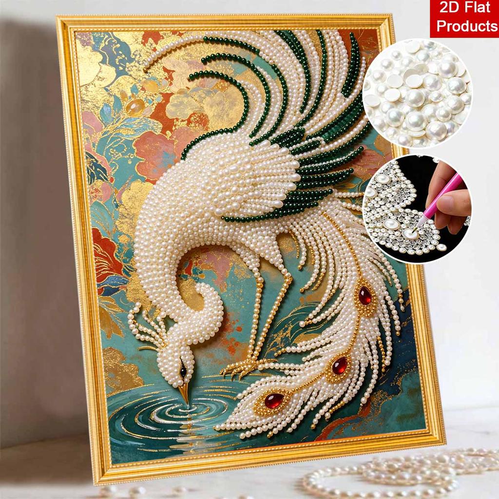 Pittura di Pavone con Perle 5D Fai da Te Ricamo di Strass Arte Fatta a Mano Decorazione Regalo Creativo per Decorazione d'Interni della Casa
