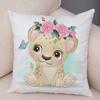 Haustier Hund Katze Druck Kissenbezug Farbe Niedlich Cartoon Tier Kissenbezug Dekoration Sofa Zuhause Kinderzimmer