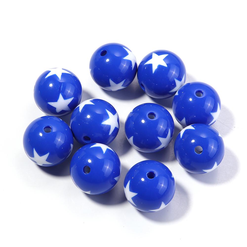 10-20pcs/lot 12 16 20mm Acrylic Beads Double Color Star Round Beads Loose Spacer Beads For Jewelry Making DIY Bracelet Necklace
