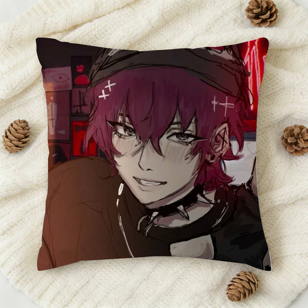 K-Killer Chat Ronin Misaki Double-Sided Printed Square Decorative Cushion Cover For Sofa Living Room Home Decor