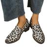 New, Simple Casual Versatile Round Head Single Shoes Women's Autumn New College Style Skirt Commuter Thick Heel Leopard Print