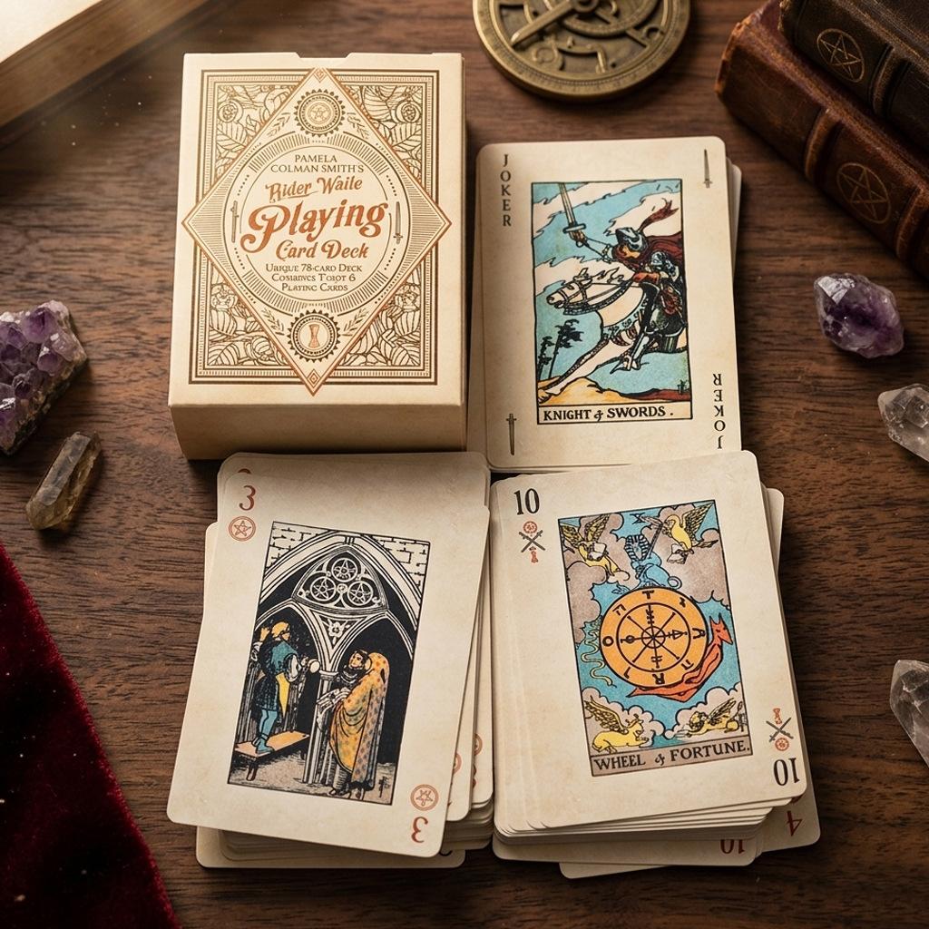 RWS Playing Card Deck 9x6cm 78-Card Poker Deck Illustrated Combines Tarot Playing Cards