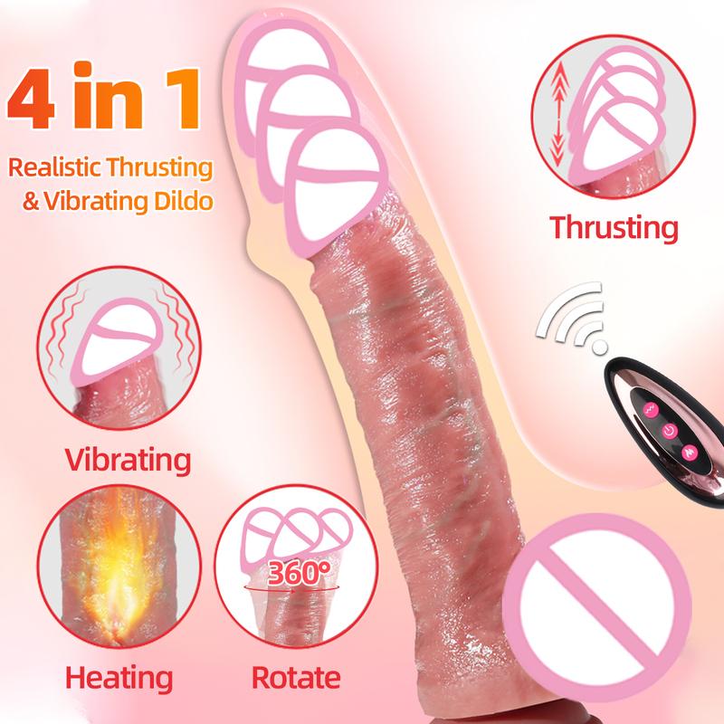 Remote Control Realistic Dildo for Women Soft Silicone Penis Anal Sex Toy Heating Thrusting Vibrating Female Vaginal Masturbator
