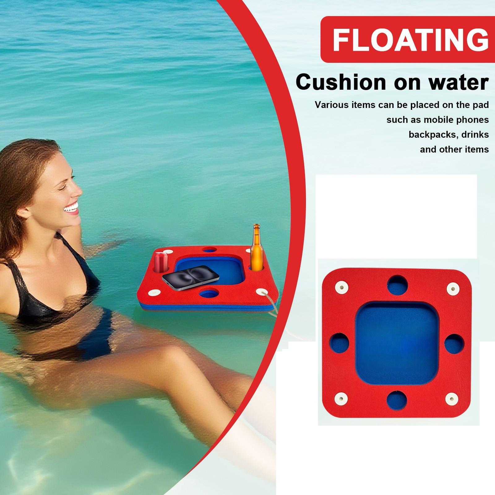 

Плавающий держатель для напитков, поднос для освежающих напитков для вечеринки у бассейна или плавучий лаунж для гидромассажной ванны - универсальный и портативный сервировочный бар One Size