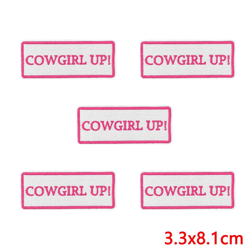 

10 pcs/set Wholesale Cowboy Cowgirl Embroidered Patches For Clothing Sticker Cartoon Letters Applique Iron On Patches On Clothes