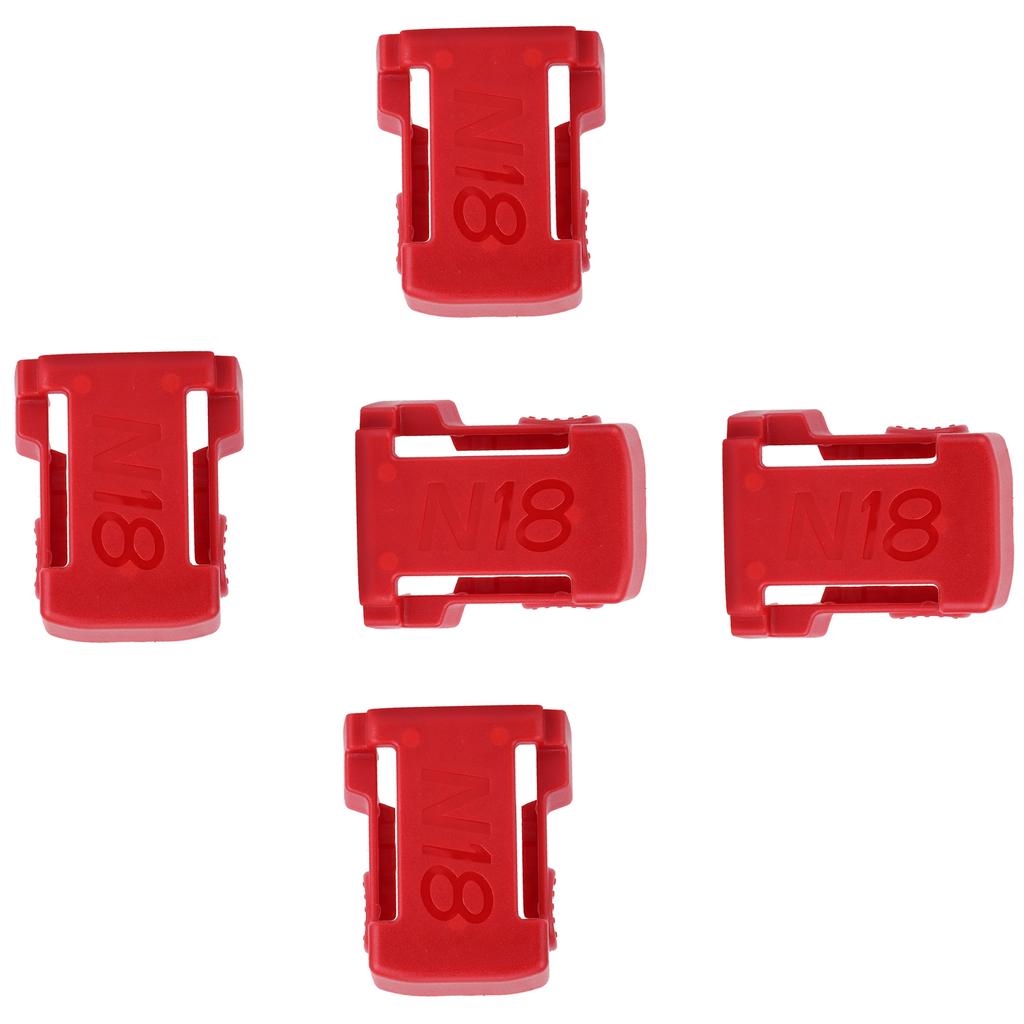 5Pcs Battery Mount Holder Stand Rack Battery Accessories Fit for Milwaukee M18 18VRed
