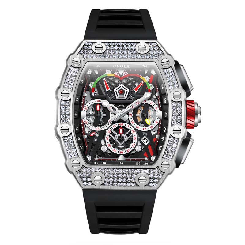 Men s Full Diamond Multifunctional Automatic Mechanical Watch - ONOLA Hot Seller
