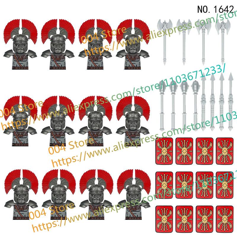 N501U-504U Medieval Castle Knight Building Blocks Figures Four Side UV Printing King Warhorse Weapons Accessories Toys Kid Gifts