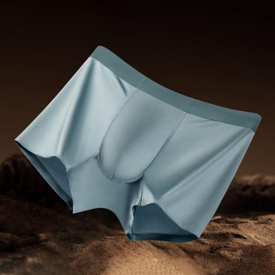 Herren Boxershorts Elastischer Bund Mittelhoch Schmale Passform Boxer-Slips Weicher Atmungsaktiver Stoff U-Konvex Eisseide Unterhosen