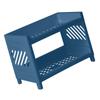 2 Tier Desktop Shelf Plastic Desktop Storage Organizer Rack for Bedroom Dorm Office Navy Blue
