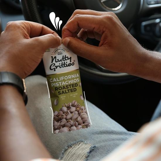 Nutty Gritties Grab And Go California Pistachios Roasted, Lightly Salted | 210g (Each Pouch 35g, Pack of 6)