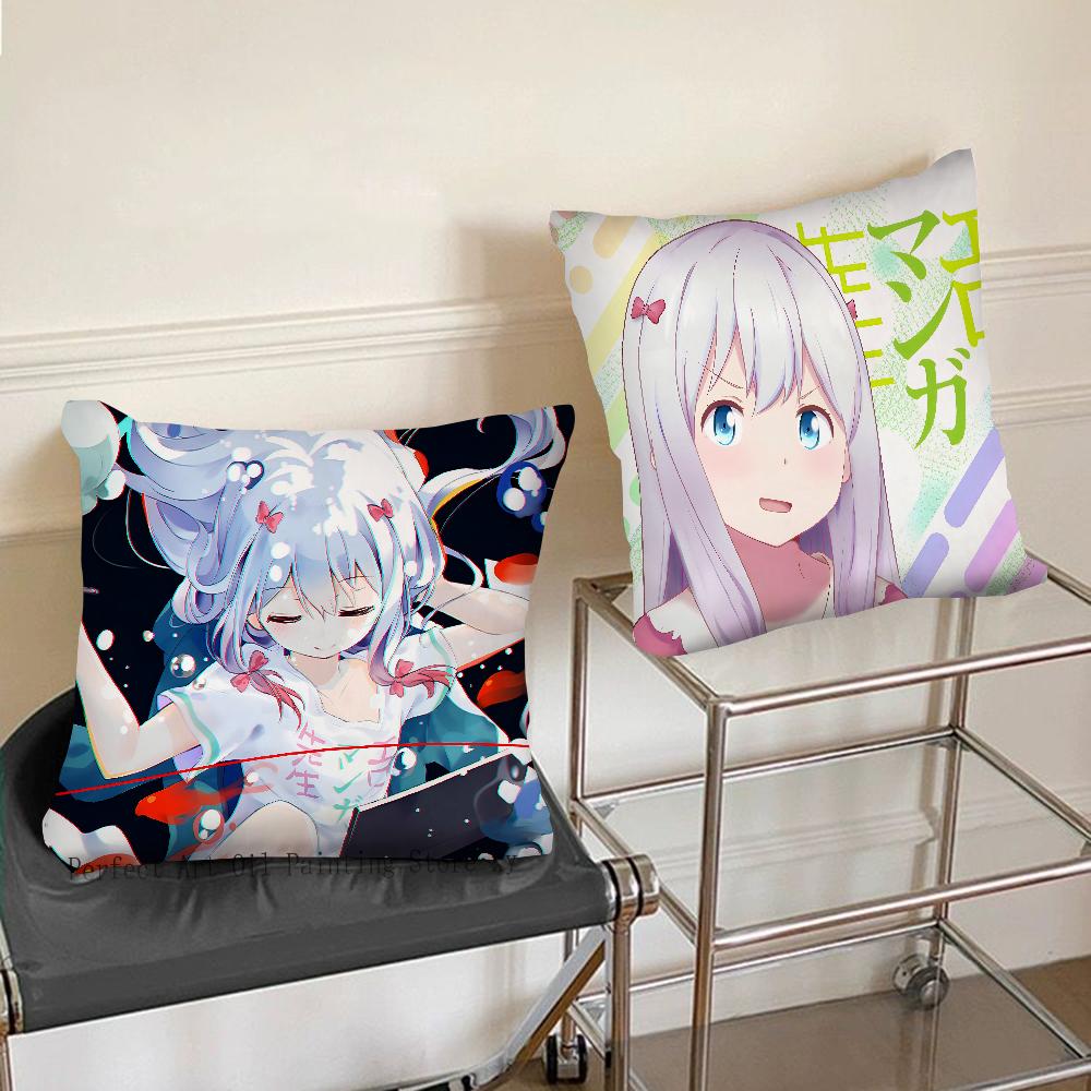 Anime Izumi Sagiri Pillow Case Square Pillow Bedroom Sofa Leisure Comfort Cushion Car Living Room Home Decoration