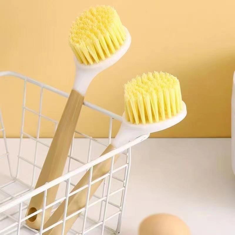 Sisal Pot Brush, Household Kitchen Brush Pot, Dishwashing Artifact, Brush for Washing Pot, Brush Bowl Long Handle for Cleaning and Descaling, No Oil