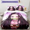 3pcs Demon Slayer Nezuko Pattern Bedding Set Duvet Cover Set Includes Duvet Cover &pillowcases, Perfect All Season Bedroom Decoration & Gift
