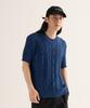 ANALOG MOOD Boucle Round Semi Short Sleeve Knit (Blue)