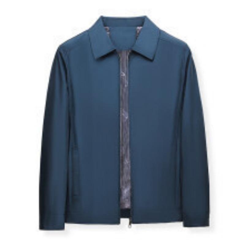 

Осенняя новая повседневная деловая куртка для людей среднего и пожилого возраста, весенне-осенняя куртка для папы с лацканами для мужчин среднего возраста 4XL синий