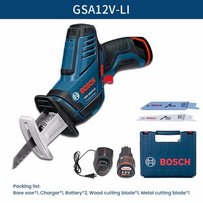 Bosch GSA 12V-LI Seghetto alternativo 12V Seghetto alternativo a batteria ricaricabile Tagliatore per legno metallo con 2 lame da taglio 1 batteria al litio