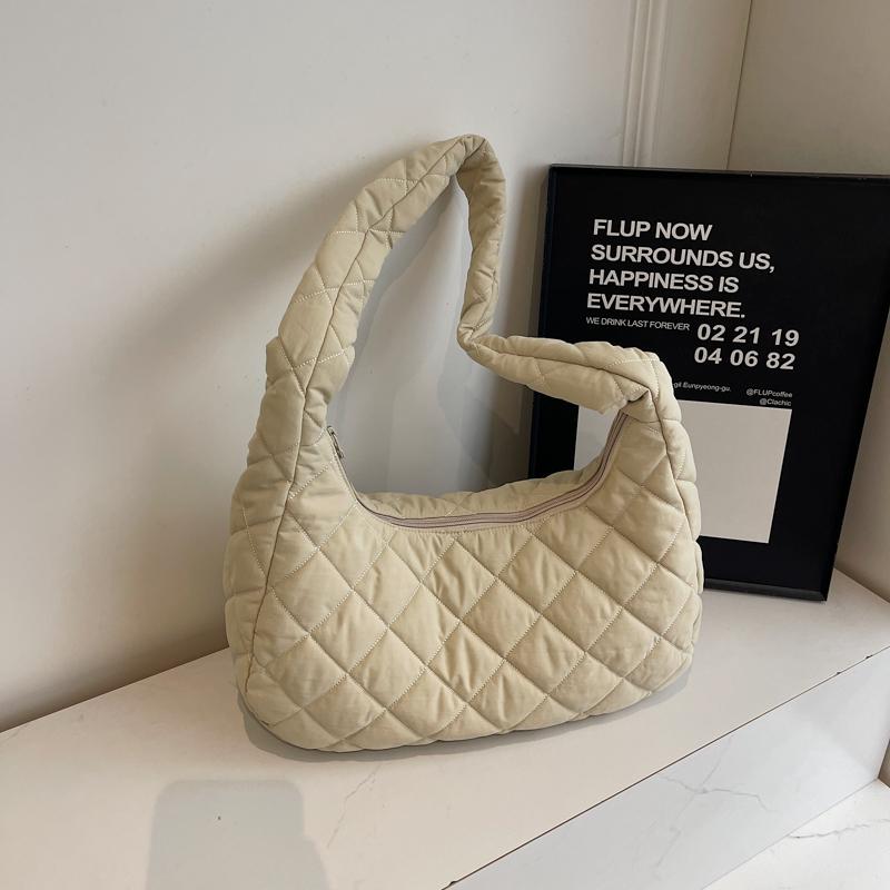 Diamond Embroidery Tote Bag Shoulder Bag Women Solid Color Large Capacity Crossbody Bag