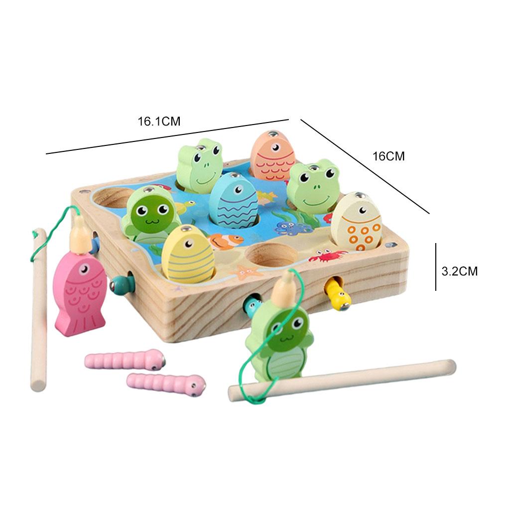 Wood Magnetic Fishing Game Memory Development Multicolor for Boys Girls Children