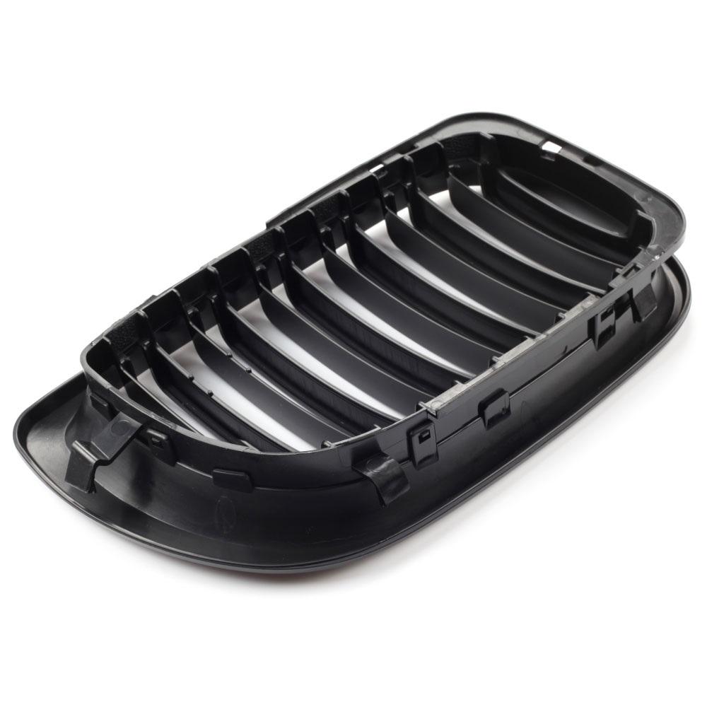 1 para przedni grill nerkowy samochodu czarny błyszczący podwójna listwa maskownica do BMW serii 3 E46 2002-2005 kratka wyścigowa wymiana samochodu