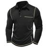 Men'S Button Up Long Sleeved Fashionable Casual Sports Top