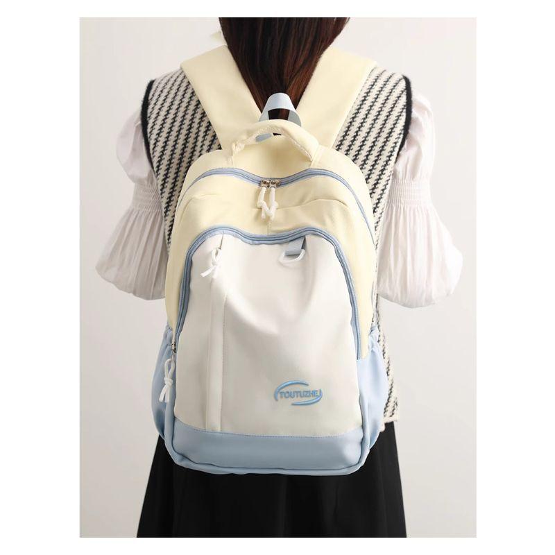 Schoolbag small fresh high value backpack girls 1011 new trendy large capacity contrasting color junior high school student schoolbag