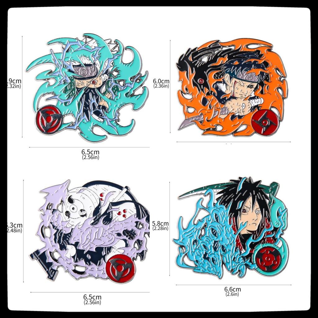 Naruto Anime Character Cartoon Pin Peripheral Kakashi Uchiha Obito Shisui Madara Itachi Fan Metal Badge Men Halloween