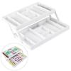 2/3 Tier Expandable Storage Tray Adjustable Flatware Storage Divider  Cosmetics Utensils