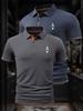 2 Pcs Men's Polo Shirts - Short Sleeve Casual Polo T Shirt Color Block & Stand Collar Slim Fit Golf Shirts