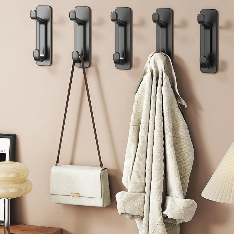 5PCS Heavy Duty Self-Adhesive Hooks, No Drilling Required-Strong Plastic Wall Hooks for Bathroom,Kitchen,Wardrobe & Door Storage