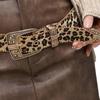 Western Leopard Animal [Lamerry] Belt, Print, Studs, Y2K, Vintage, Punk, Girl, Street, Leather, 108cm, Gold, Men's, Women's