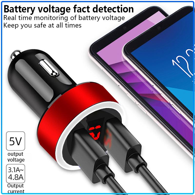 Car Charger 2 USB Ports Fast Charging Digital Display Car Accessories For Opel Astra H G Corsa Insignia Astra Antara Meriva Zafira Interior