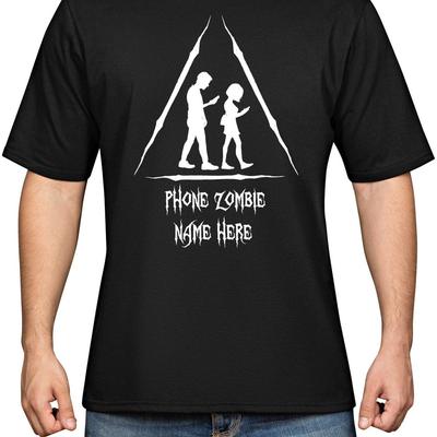 26 Personalised Phone Zombie T Shirt Phone Zombie T Shirt Personalised Unisex T-Shirt