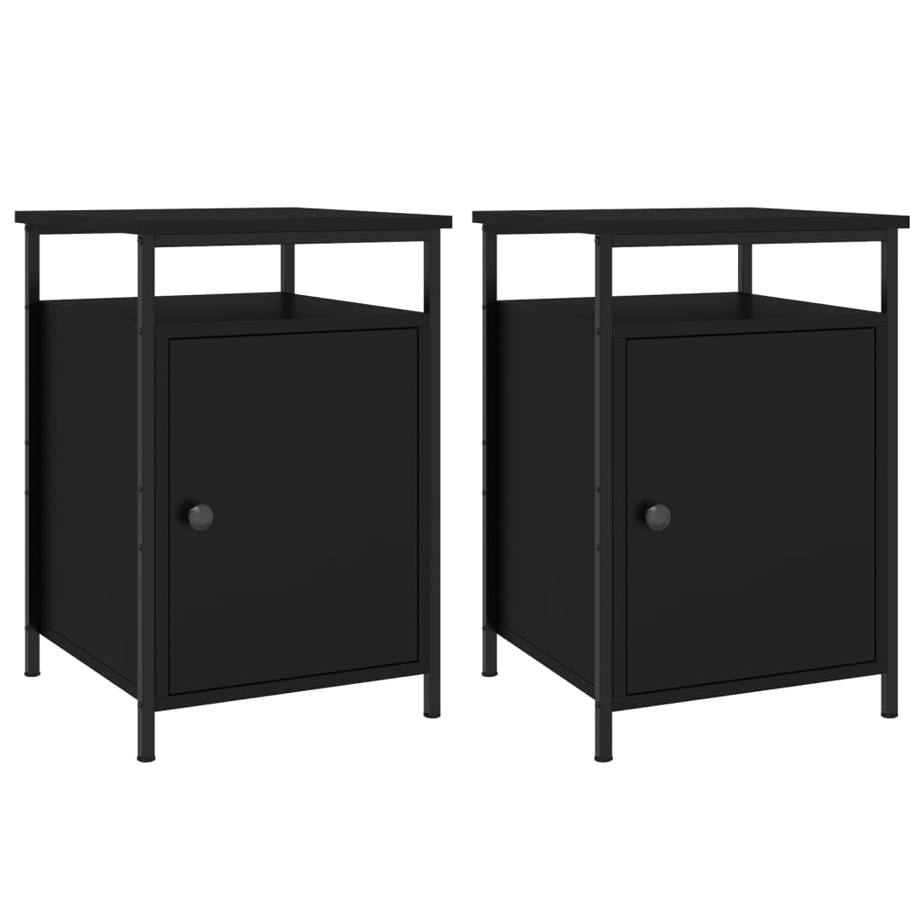 Nightstands 2 pcs. Black 40 x 42 x 60 cm Engineered Wood
