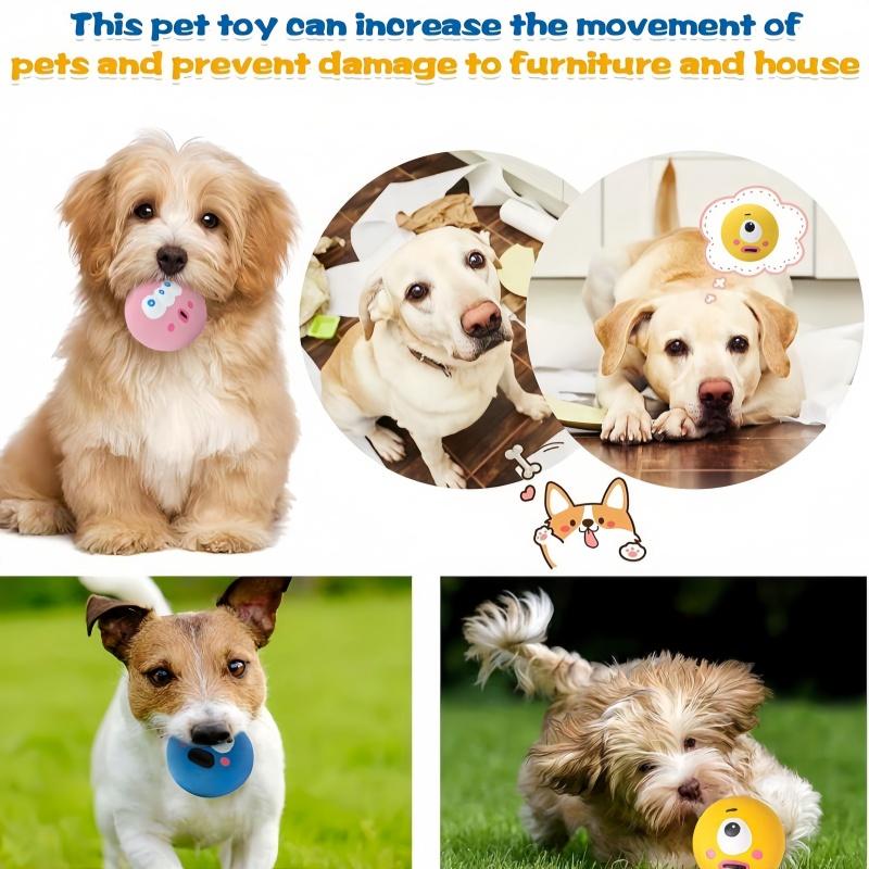 1 Piece Cute Big Eyed Design, Pet Rubber Grinding Teeth Cleaning Ball, Squeaking Dog Toy Ball, Interactive Training Pet Supplies