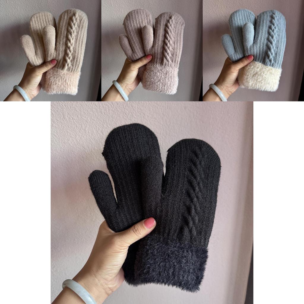 Unisex Alpaca Wool Knit Winter Gloves With Fleece Lining For Commuting And Outdoor Activities