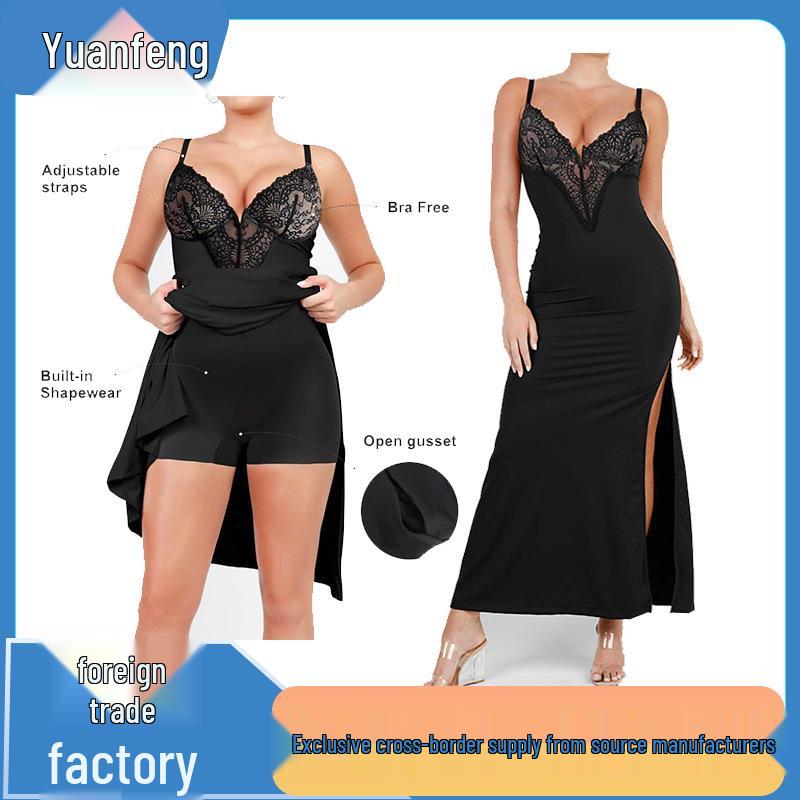 Summer Shaping Camisole Dress: Hip-Lifting, Tummy Control, European & American Style, Underwire Design.