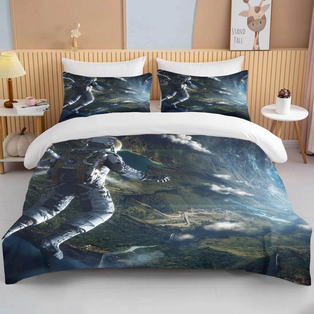 10 Sizes Space Astronaut Bedding Set Queen King Single Cartoons Duvet Covers with Pillowcase Bed Cover Sets for Boys Girls