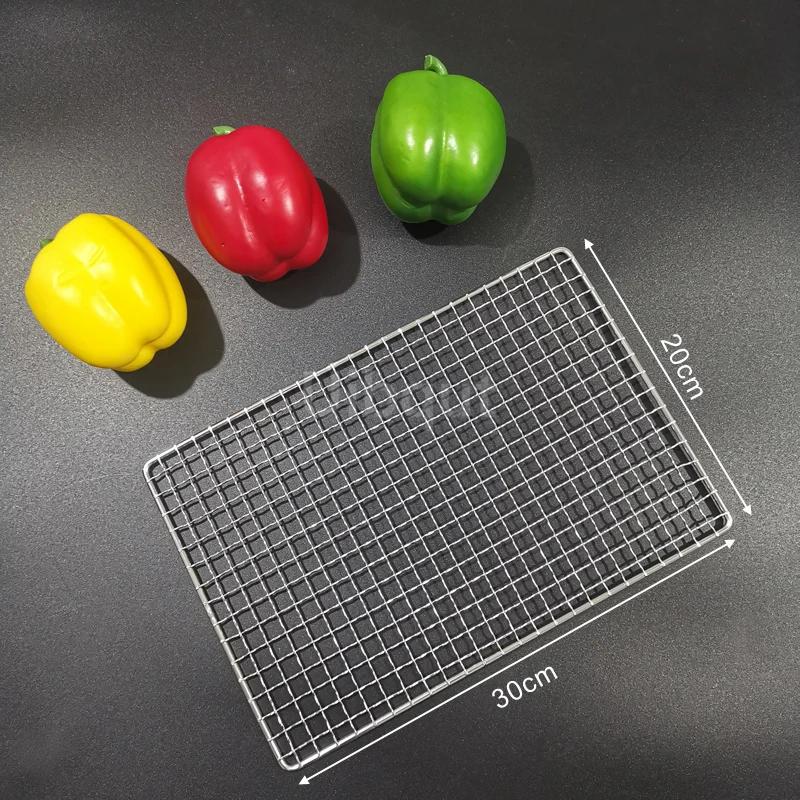 304 Edelstahl Rechteck Quadrat BBQ Netz Maschengrill Antihaft Backmatte Outdoor Grillteil Roste Heißluftfritteuse Gitter Kochen