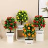 8 Stiler Frukt Bonsai Blomster Potte Simulert Grønne Planter Bryllup Hjem Hotell Kontor Borddekor