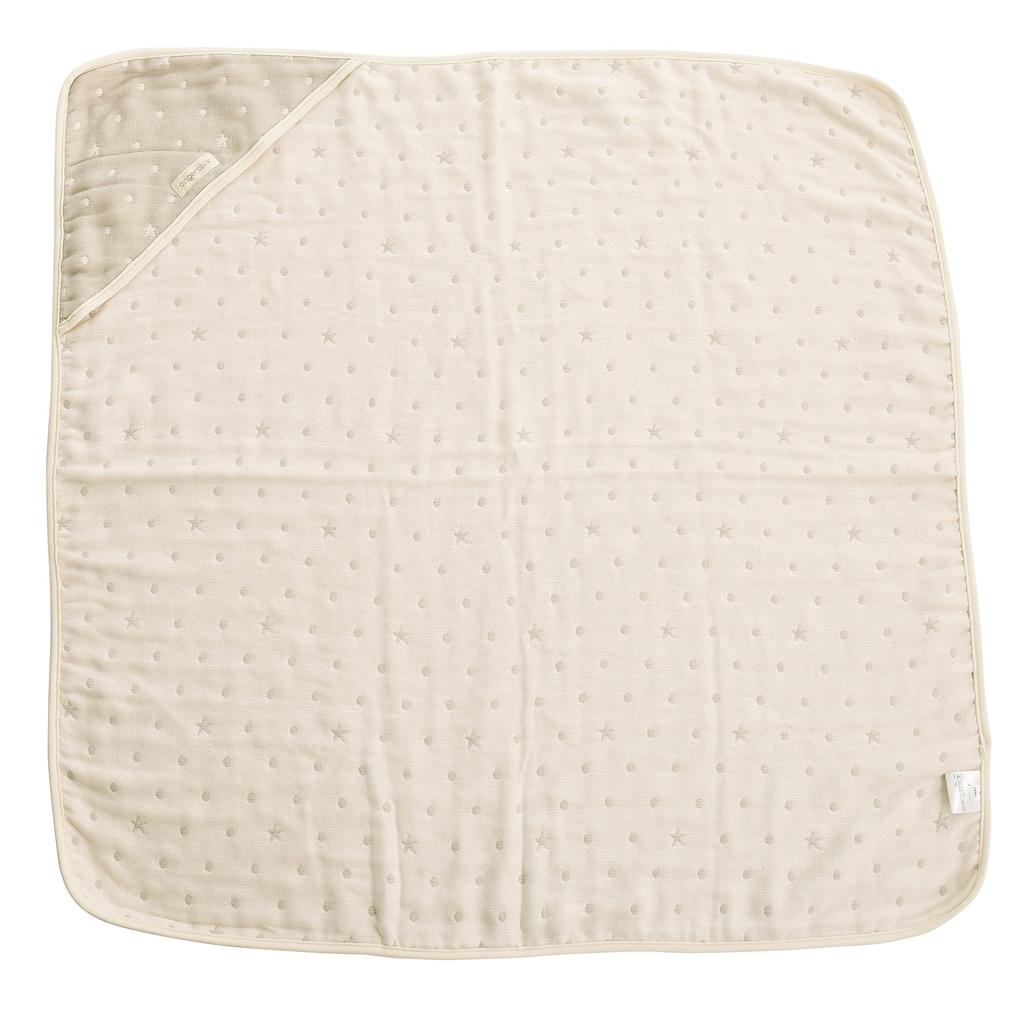 angerolux Baby Bath Towel, Baby Bathrobe, 6-Layer Gauze, Hooded, Made in Japan, Moss Gray