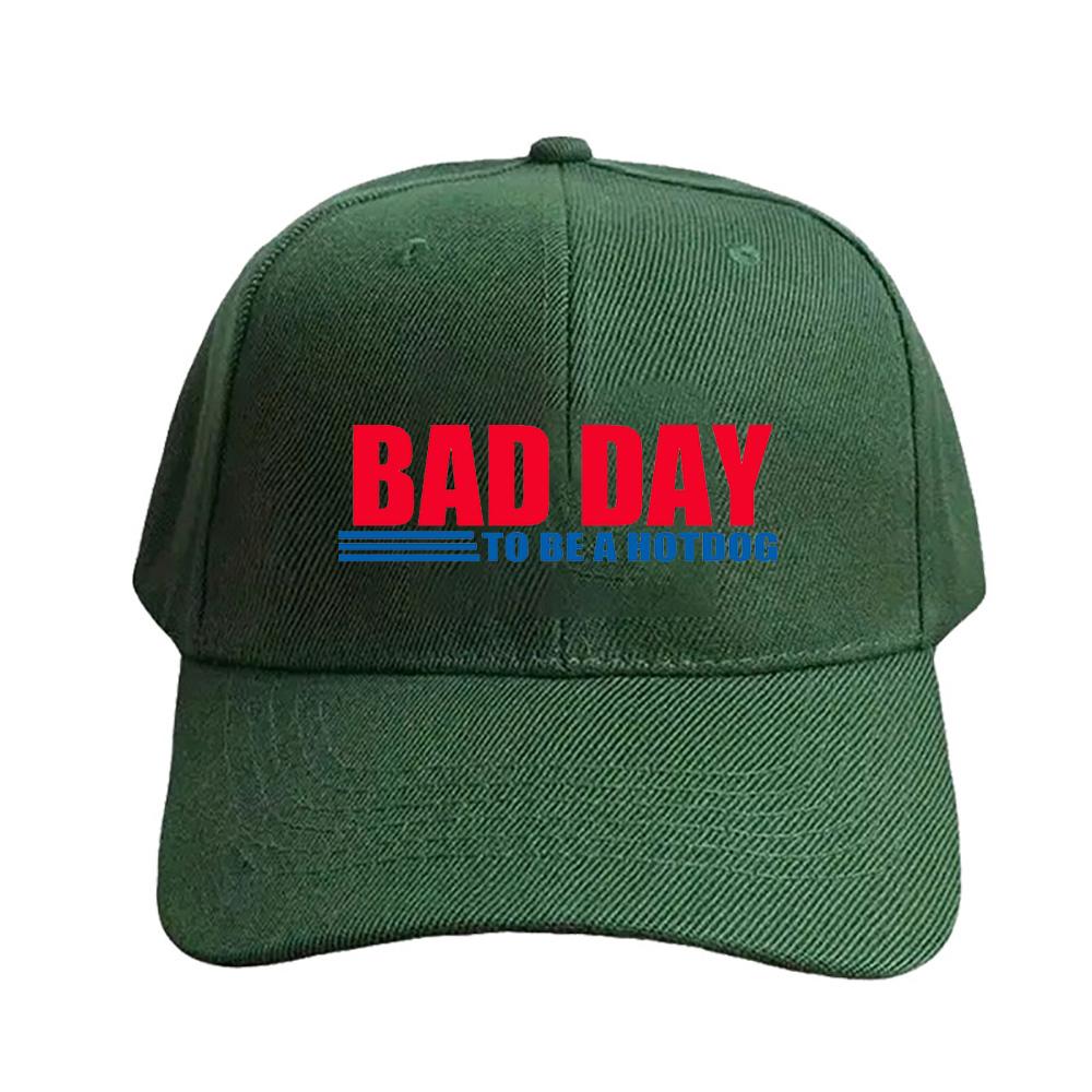 Bad Day to be a Hot Dog Cap Summer Woman Man Baseball Cap Adjustable with Curved Brim Duckbill Cap Protection Sun Hats