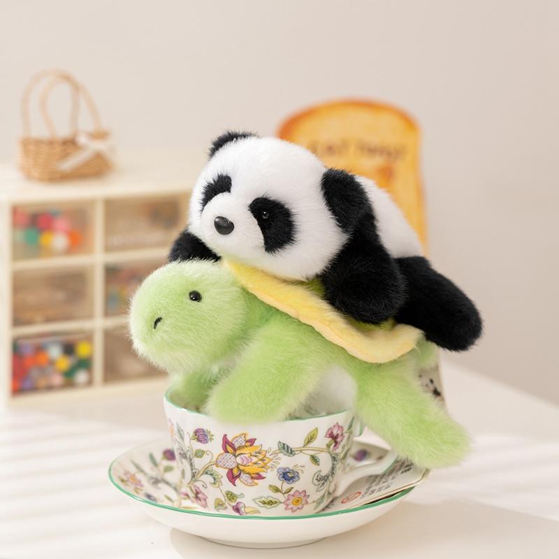 Cute Desktop Animal Plush Toy Set Magnetic Prone Cartoon Rabbit Panda Penguin Dog Cat Tortoise Soft Doll Funny Office Decor Gift