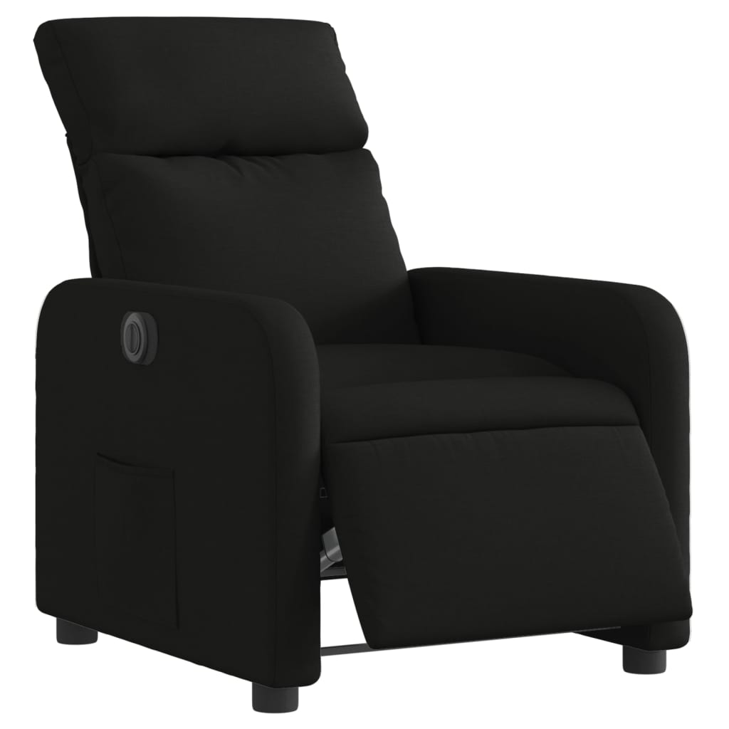 Vidaxl Electric Recliner Armchair, Black, Fabric Upholstered