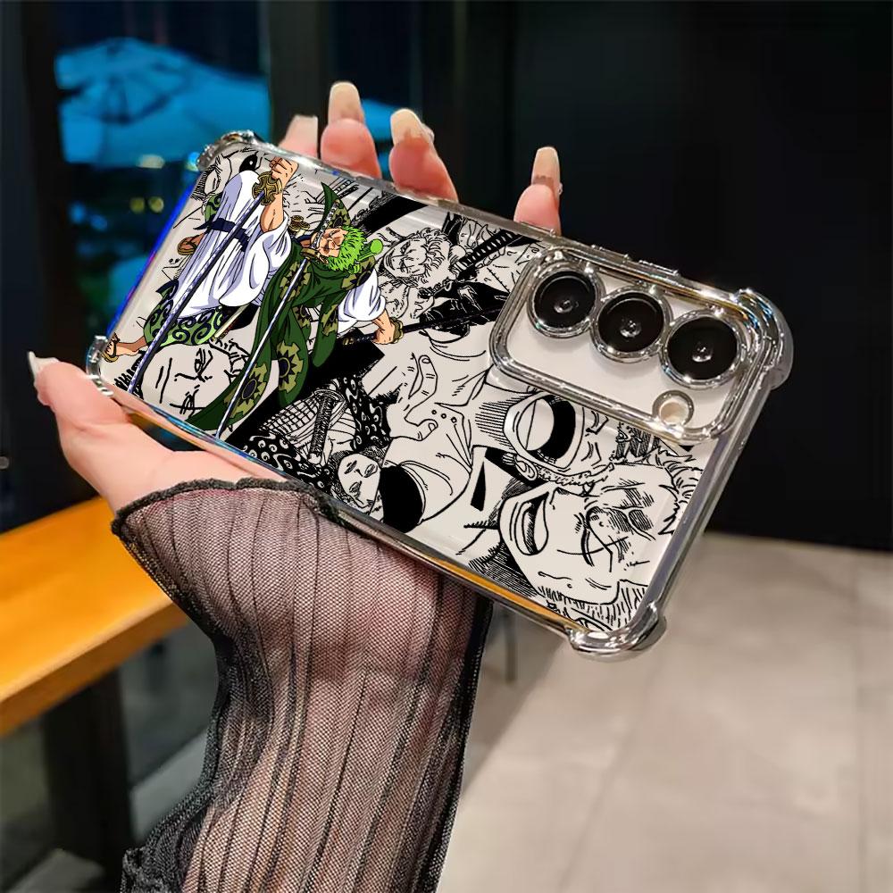 Ones P-Piece Zoro Anime Coque For Galaxy S26Ultra Phone Case For Samsung S26 S25 S24 S23 S21 Ultra S20 FE S25 Plus 5G Soft Cover