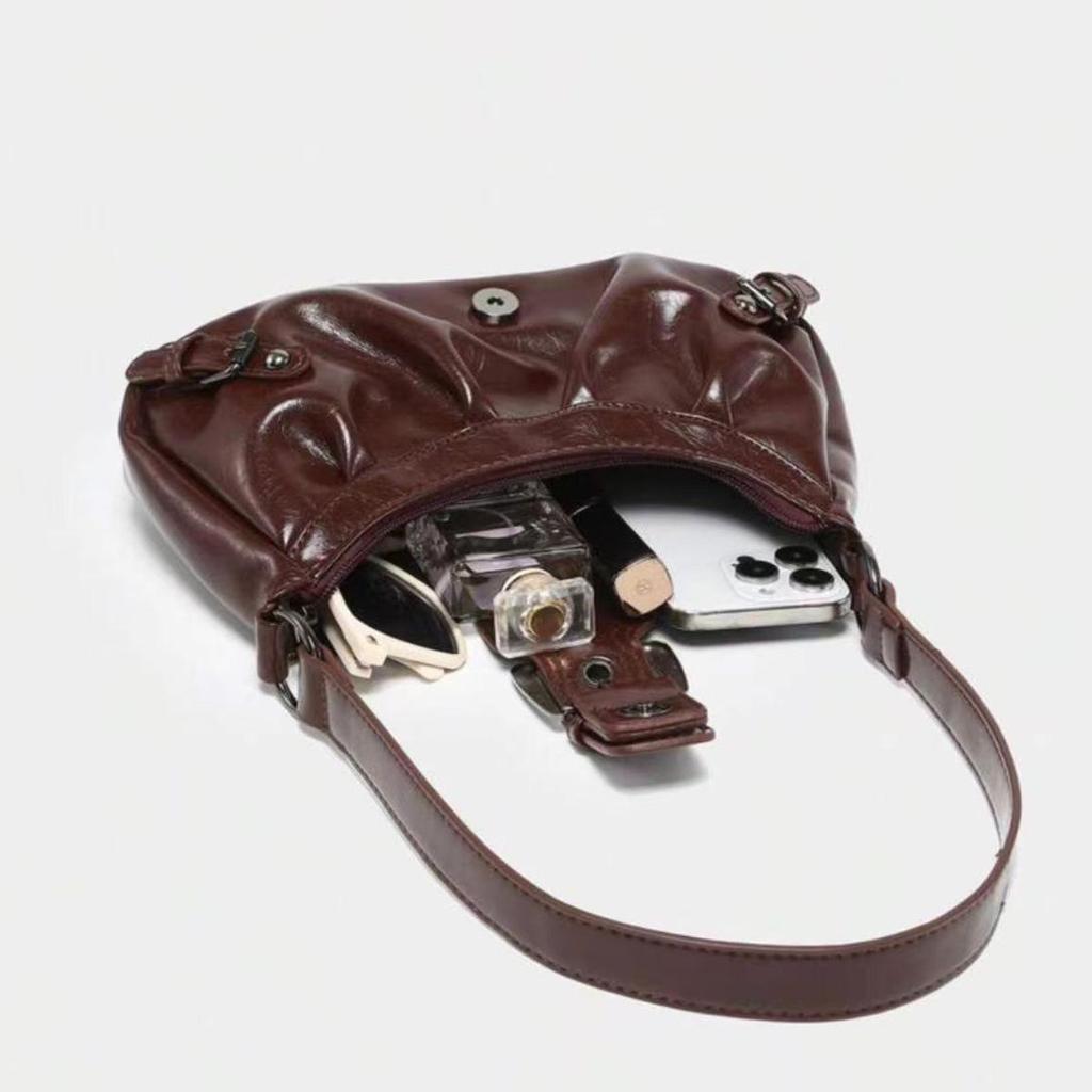Damen Retro Falten Wolken Schultertasche - Auf Lager