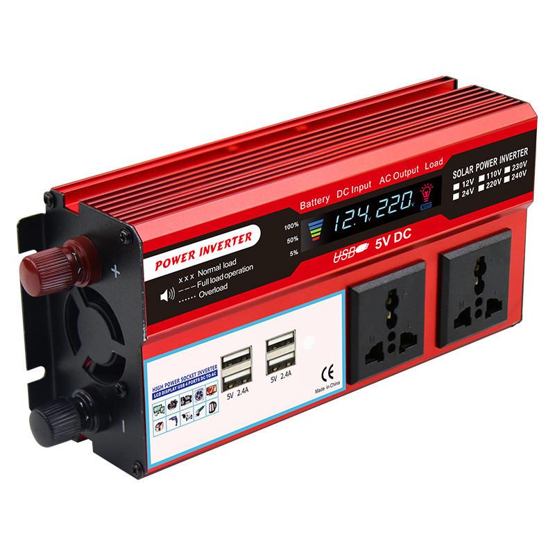 500W LCD Display Dual Socket Charger Household Modified Sine Wave Power Inverter Portable Car Inverter