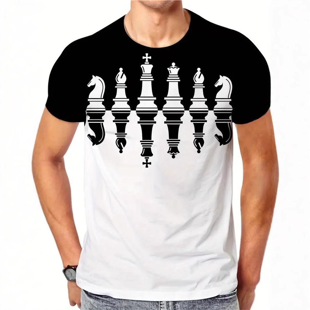 BlackMay Heren T-shirt met print, Artistieke zomer top met korte mouwen, Stijlvol en trendy XL