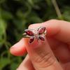 Natural Red Garnet Butterfly Ring, 925 Sterling Silver Charm Ring, Women's Ring, Promise Ring, Engagement Ring, Gift For Her