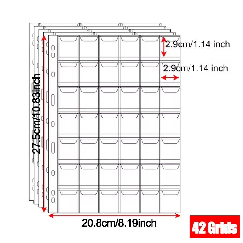 30 Pocket Replacement Coin Storage Page 10 PCS Plastic Wallets with Stamp Collector Supplies for Stamp Collection Coin Storage Page